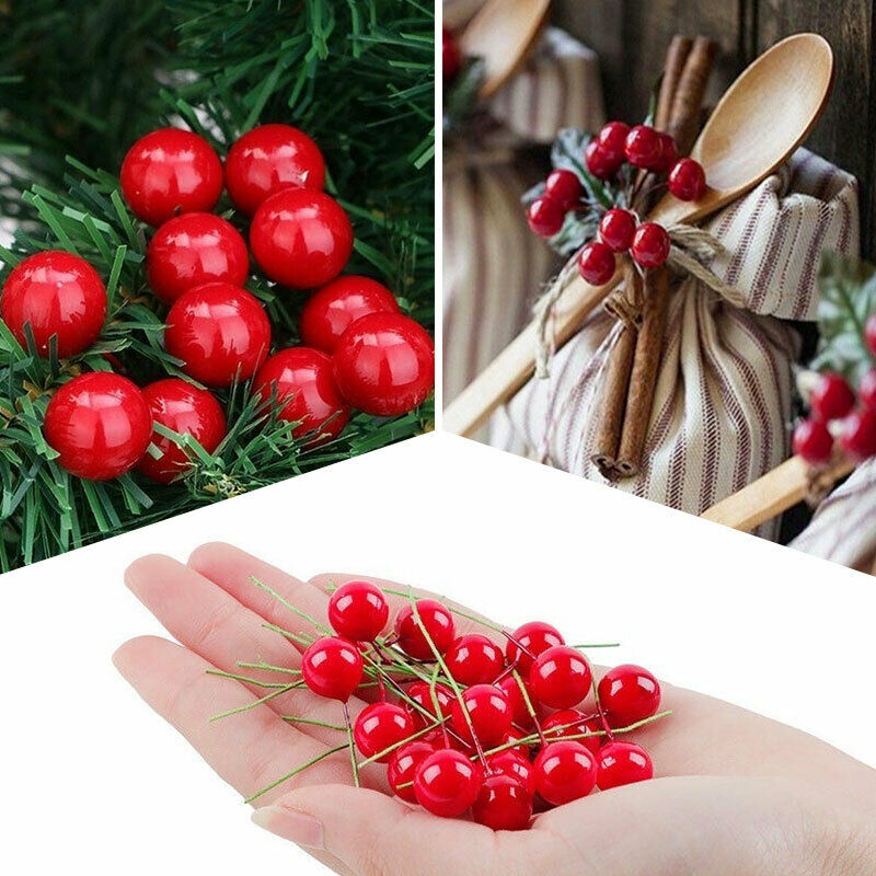 Artificial Holly Berries for Wedding Garden Home Decor DIY Gift Craft 100pcs