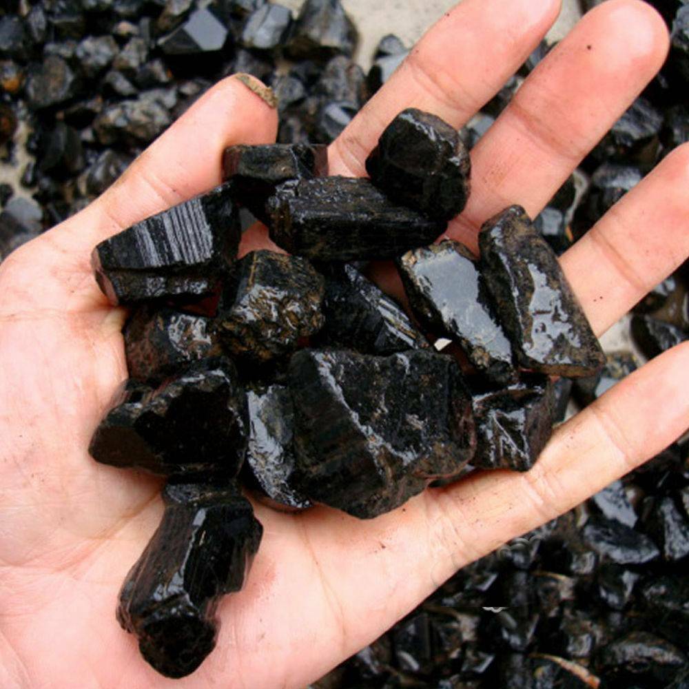Black Tourmaline Natural Crystal Rough Rock Mineral Specimen Healing Stones 50g_