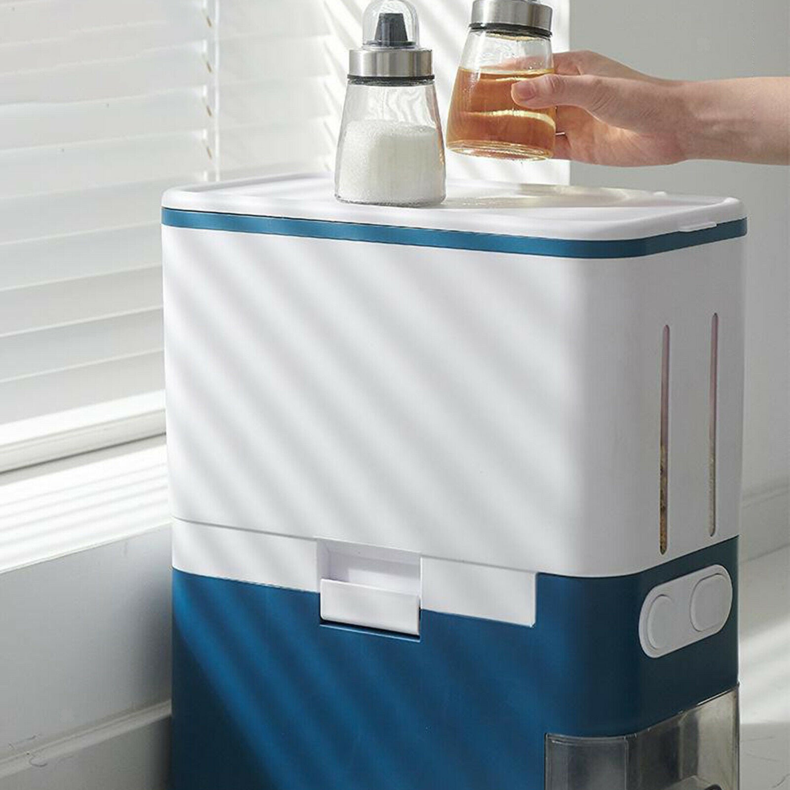 Large Rice Dispenser Rice Storage Box Food Container Kitchen Organizer, 10L