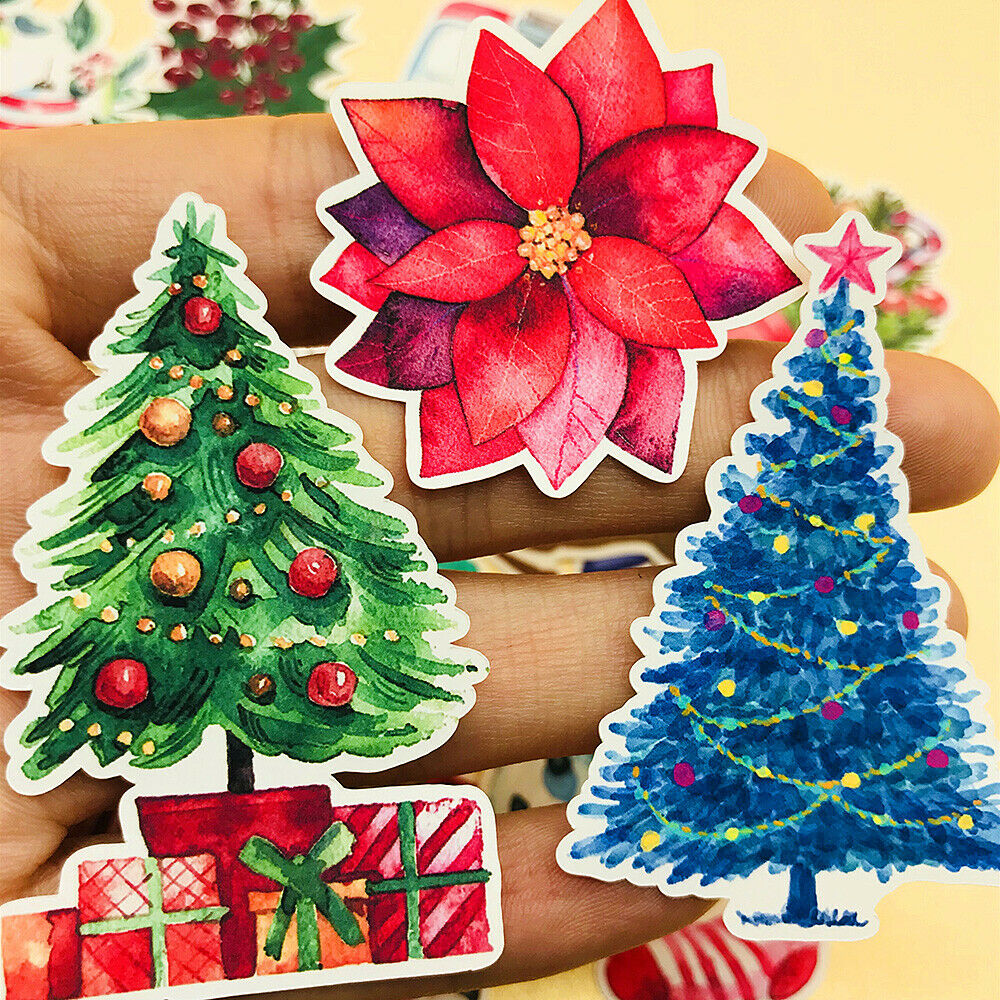 33Pcs Christmas Stickers Santa Claus Snowman Tree DIY Scrapbooking Diary Crafts