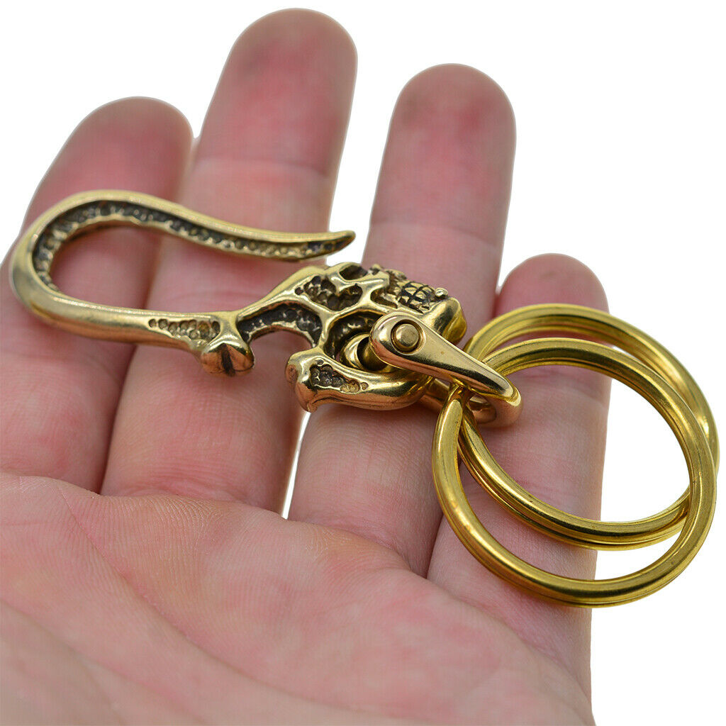 Durable Brass U Hook Wallet Clip Holder Fishhook Keychain Solid Brass Hook Fob