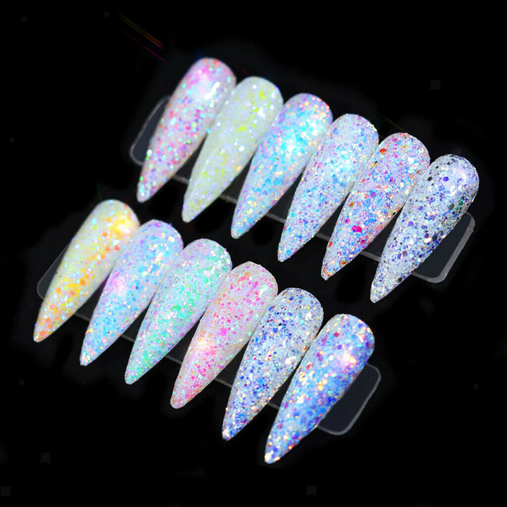 24Colors Acrylic Nail Art Tips Dust Powder Colorful Decor Kits Gift