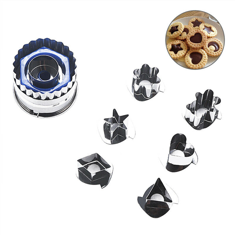 7Pcs Sandwich Cookie Mold Chocolate Mold Cake Biscuit Pastry Decorating ToolFCA