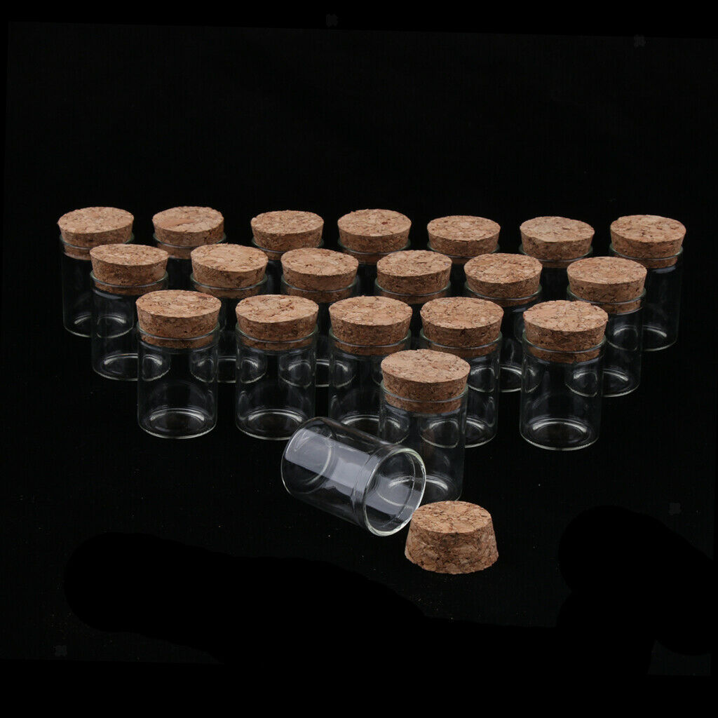 40Pcs 10ml Mini Empty Clear Glass Bottle Vials with Cork Stopper for Storage