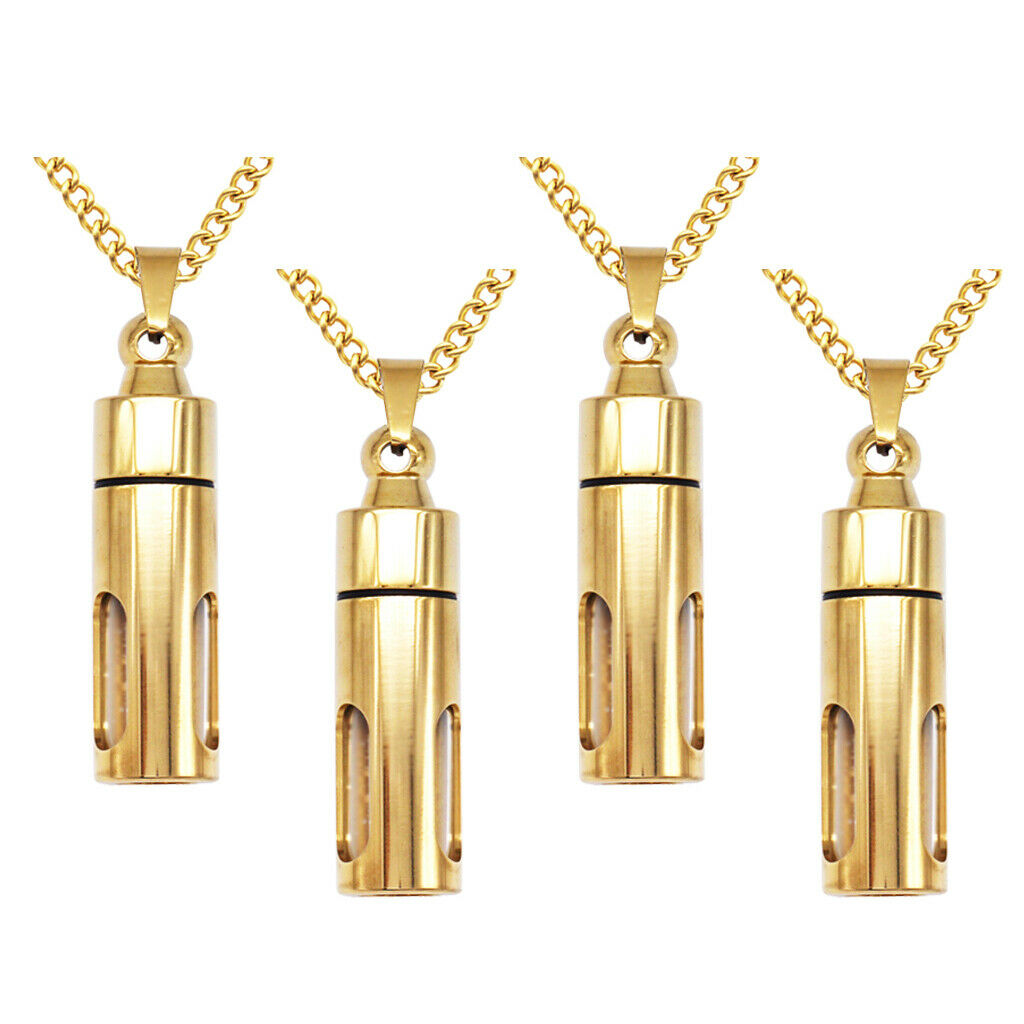 4Set Unisex Memorial Urn Locket Pendant Necklace Cremation Jewelry for Pet Ashes