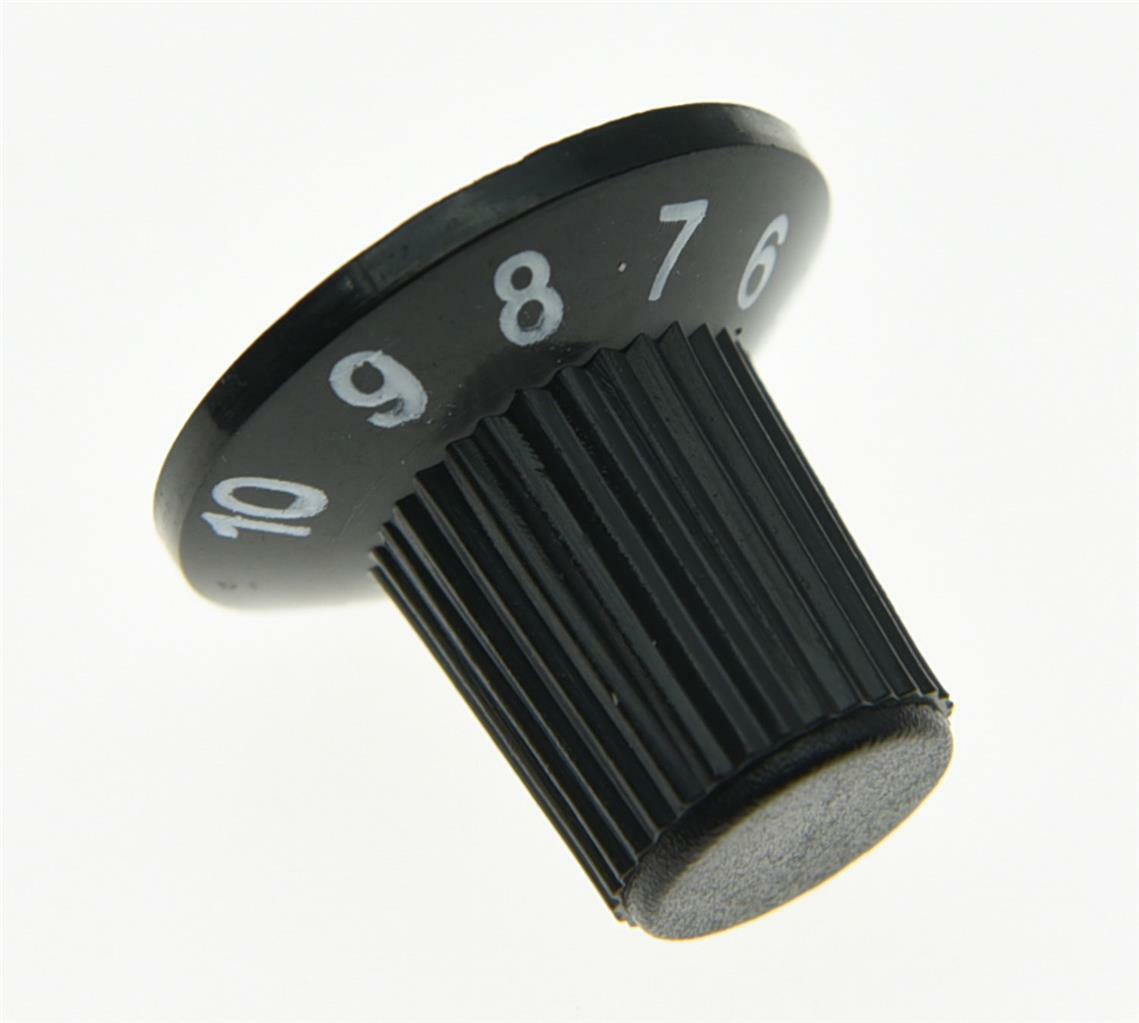 6x Guitar AMP Amplifier Skirted Knobs Black w/ Black Top for Fender