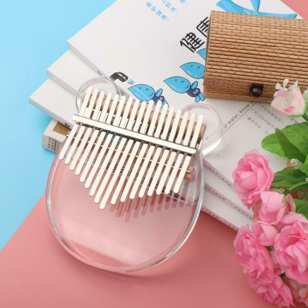 17 Key Transparent Kalimba Thumb Piano Instrument + Case and Tune Hammer