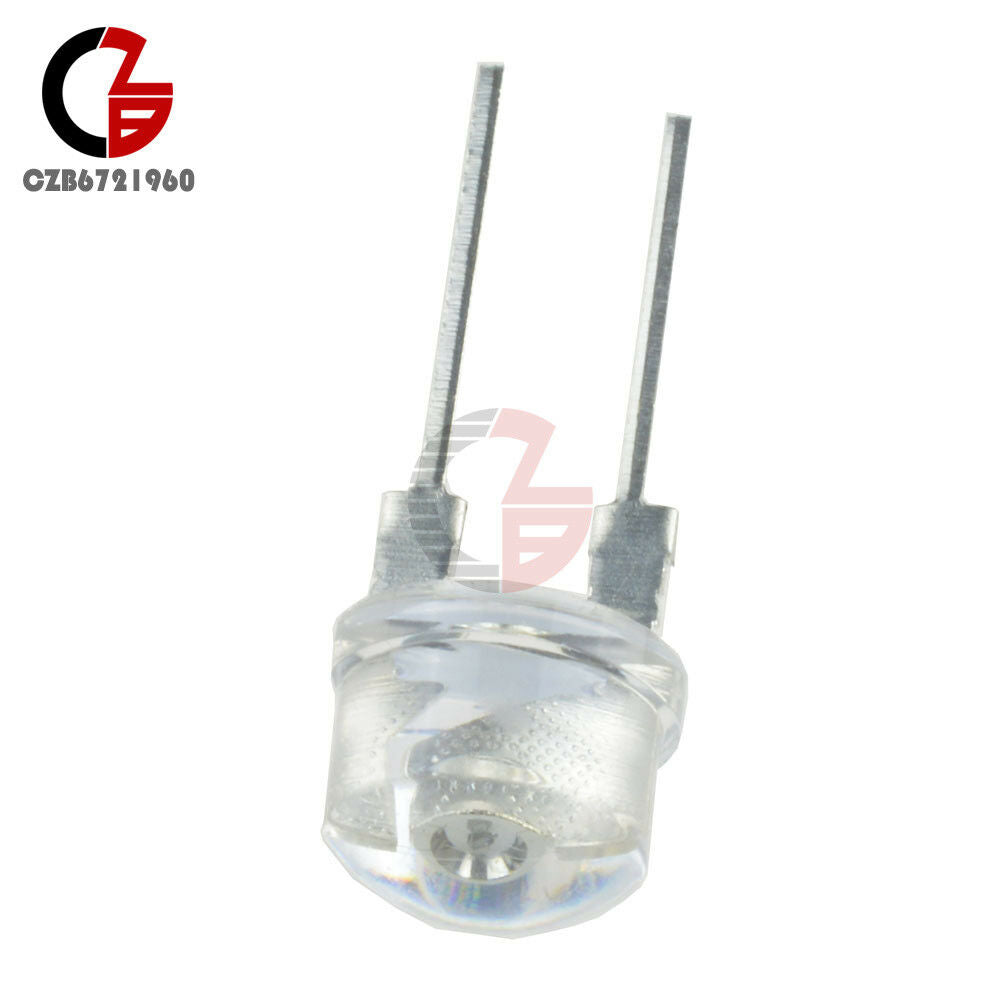 10PCS Blue Light 8mm 0.5W Straw Hat Transparent LED High-Power Emitting Diode