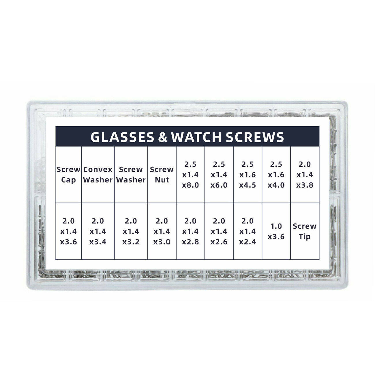 1000Pcs Screw Tool Kit Glasses Nose Pads, Watch Accessories Repair Box Set