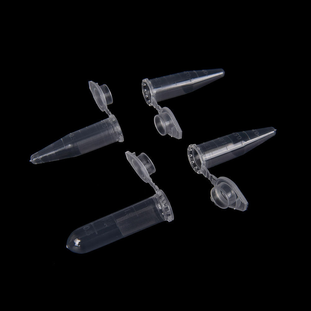 50 Pcs 1.5ml Plastic Micro Centrifuge Test Tube Vial Graduated