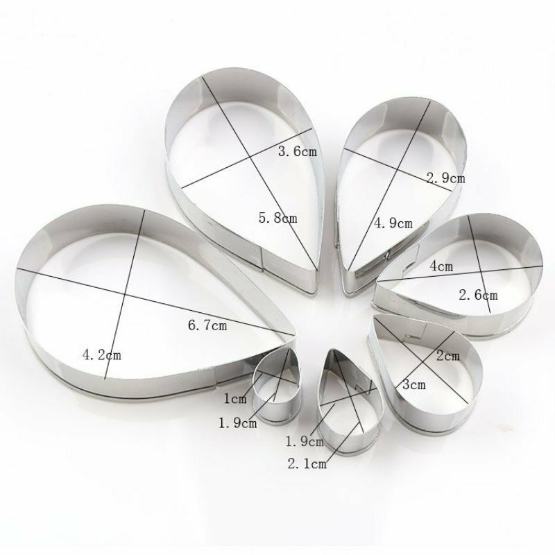 7PCS Flower Heart Shape Mold Mousse Ring Mold Stainless Steel Cake Cutter.l8