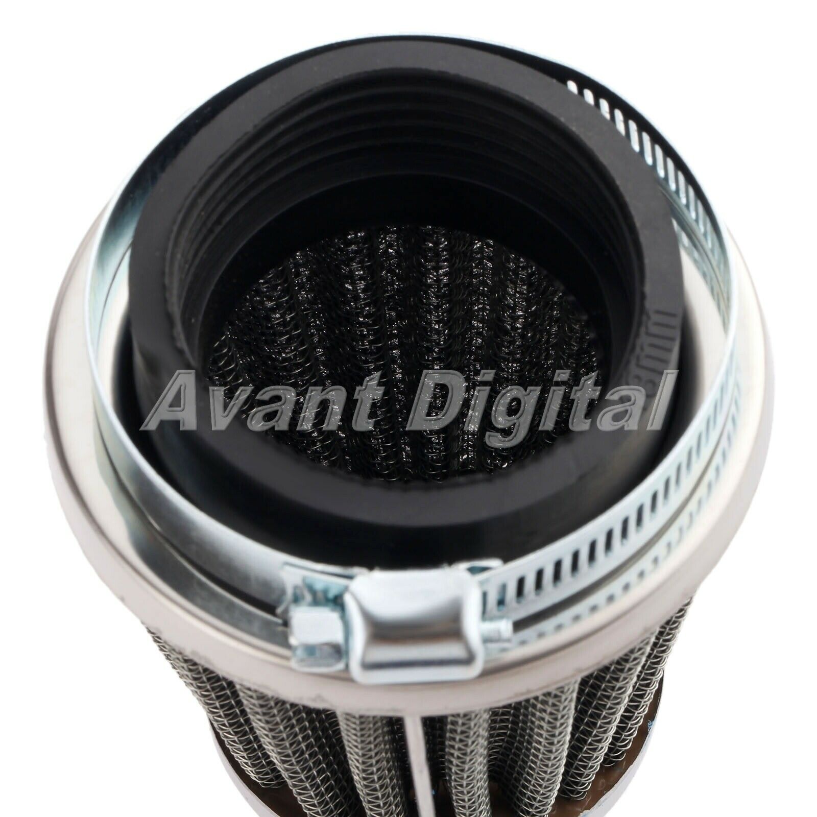 4X Double Layer Steel Filter Gauze Clamp-on Air Filter 48mm for ATV Motorcycle