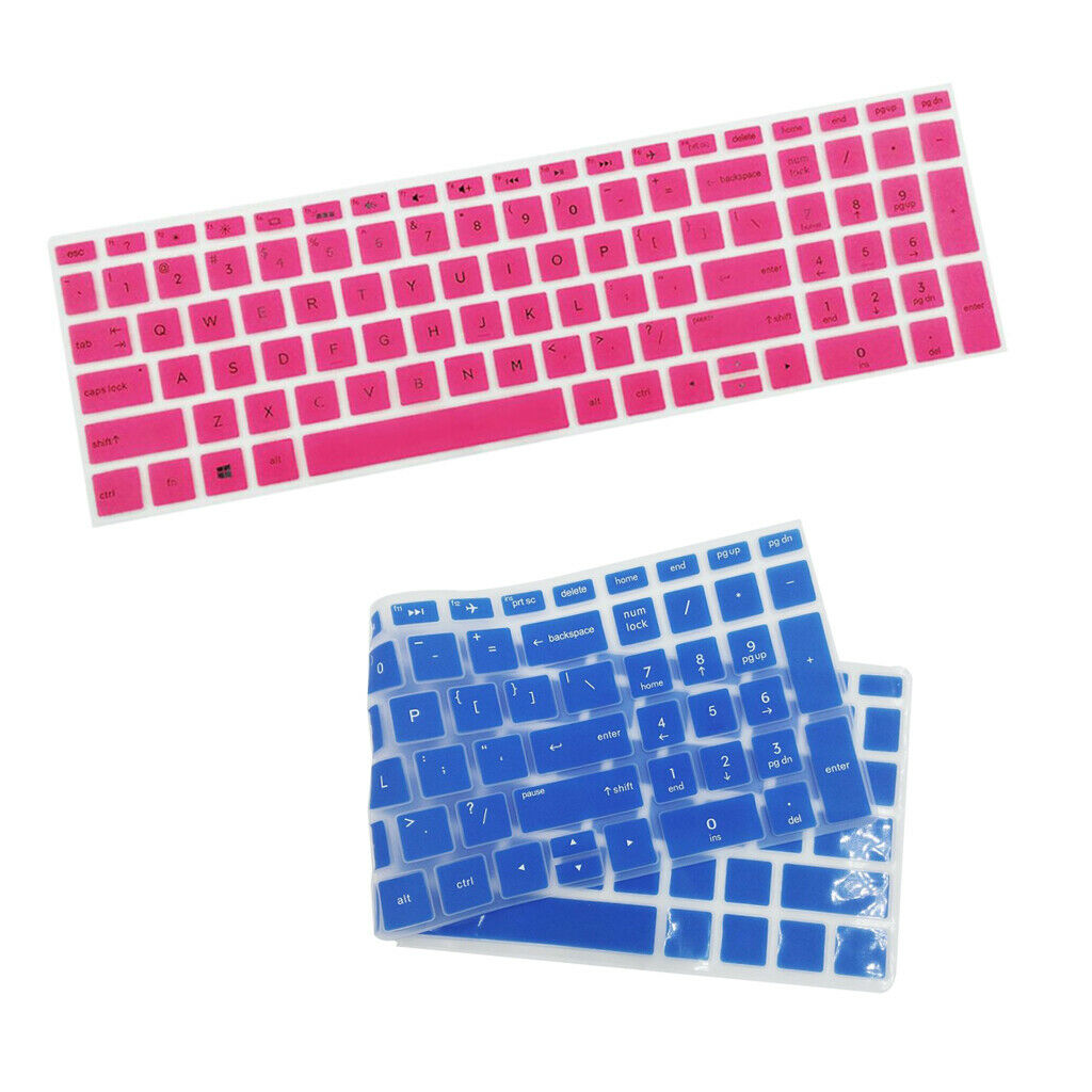 2pcs Laptop Soft Silicone Keyboard Skin Cover for  15.6" BF Pink & Blue