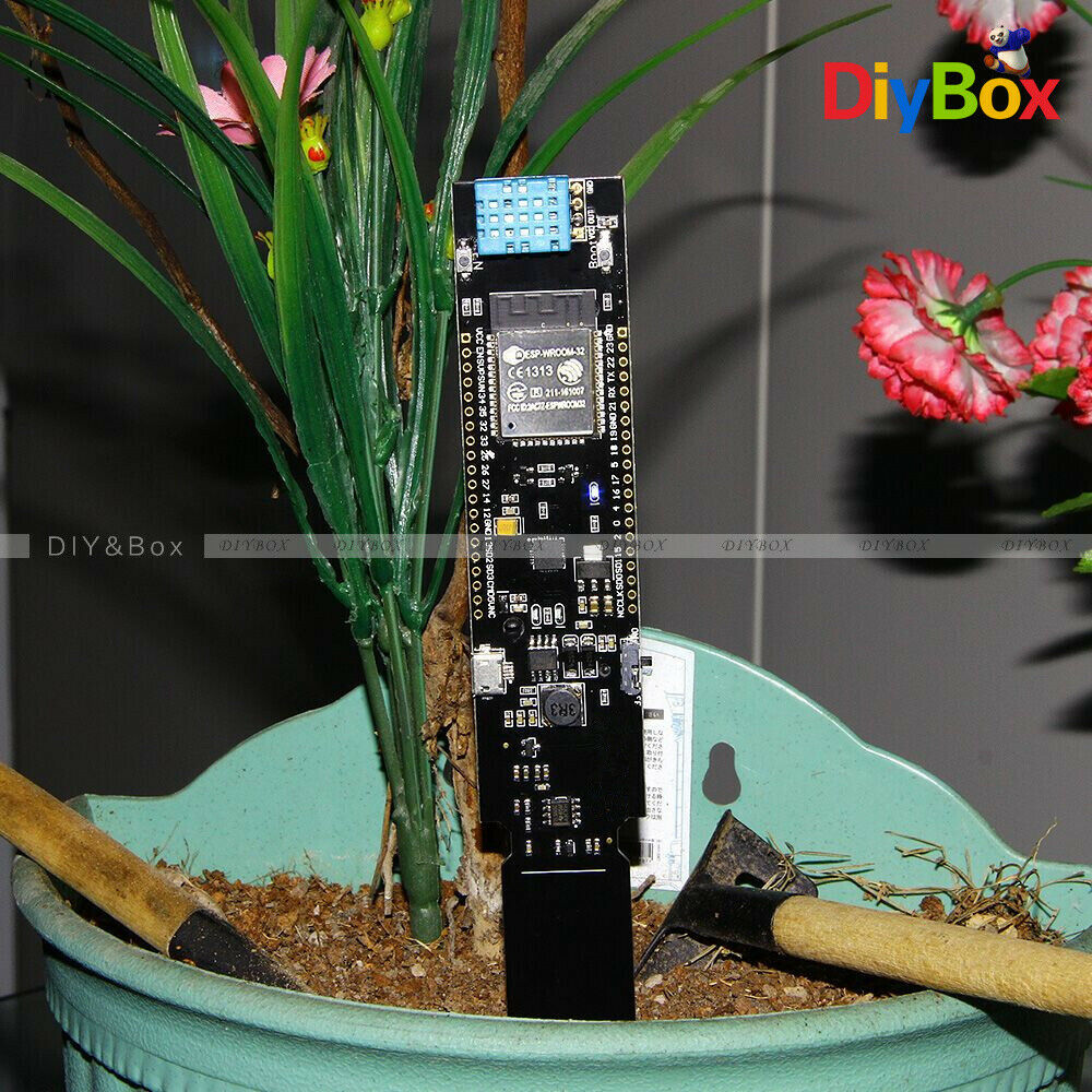 DHT11 WiFi&Bluetooth Soil Temperature Humidity Sensor ESP32 CP2104 18650 Battery