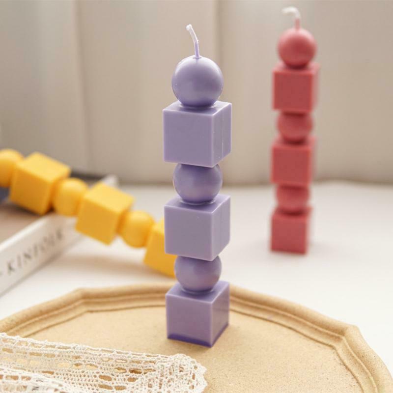 Plastic Candle Mold Geometric Cylinder Candle Making Molds DIY Handmade Beeswax