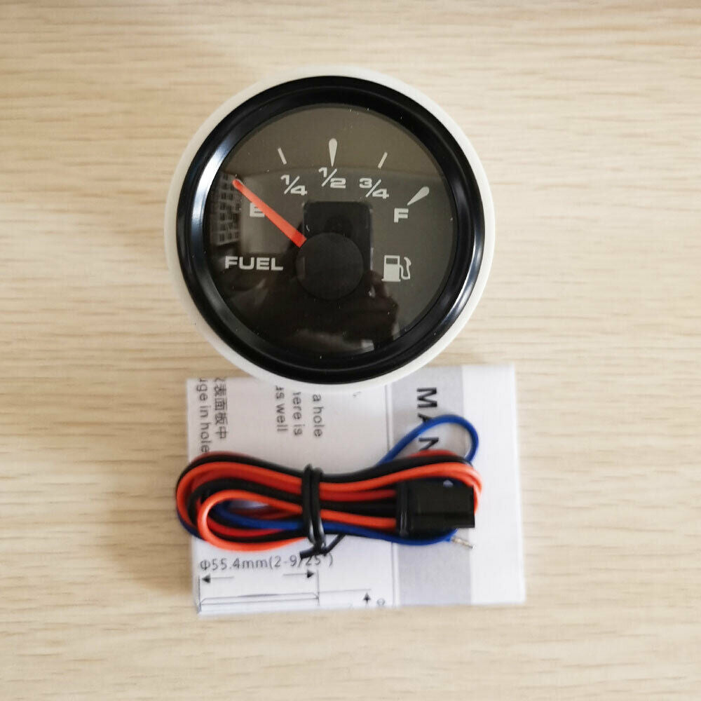 Black fuel level gauge with 6.5inch sender 73-10ohms 0-90Î© 240-33ohm 7 color led