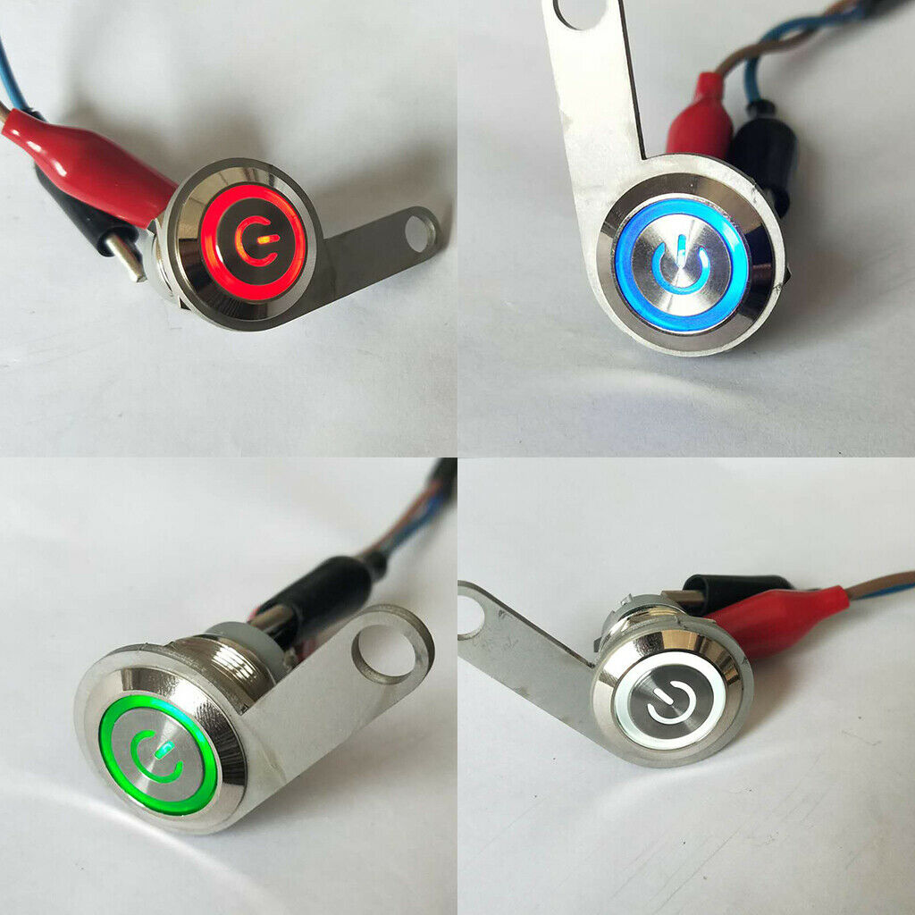 12V Motorcycle Waterproof Aluminum Handle bar On Off Switch Headlight Red