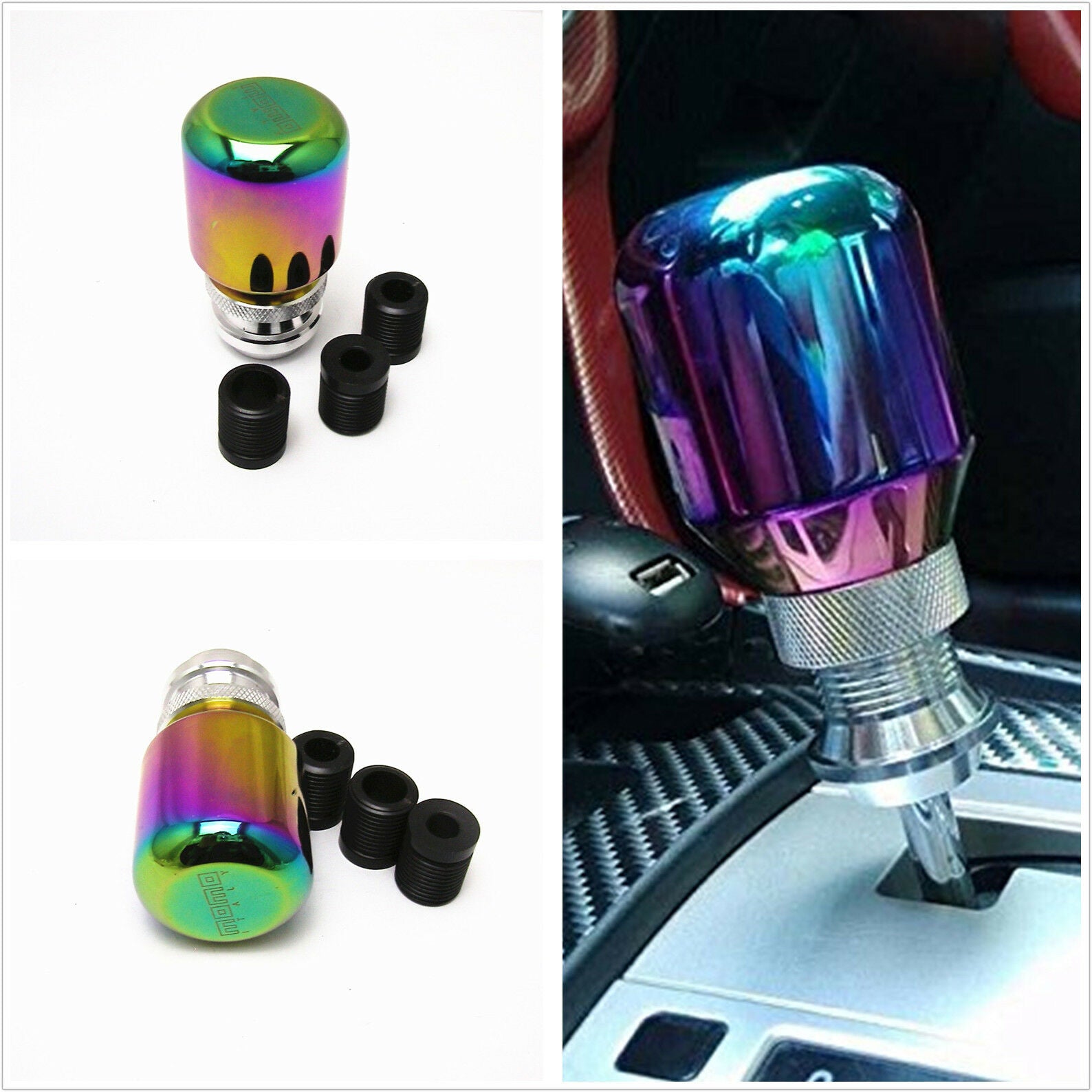Auto Car Manual Gear Shift Knob Aluminum Alloy Colourful Scalable Shifter Stick