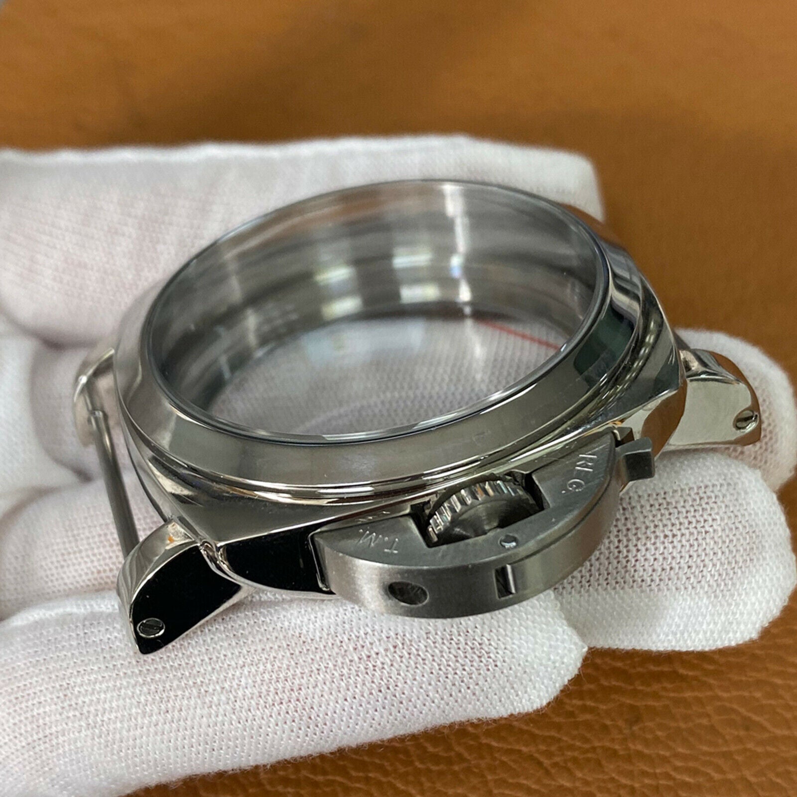 For ETA 6497/6498 Watch Movement 47mm PAM Polished 316L Steel Watch Case