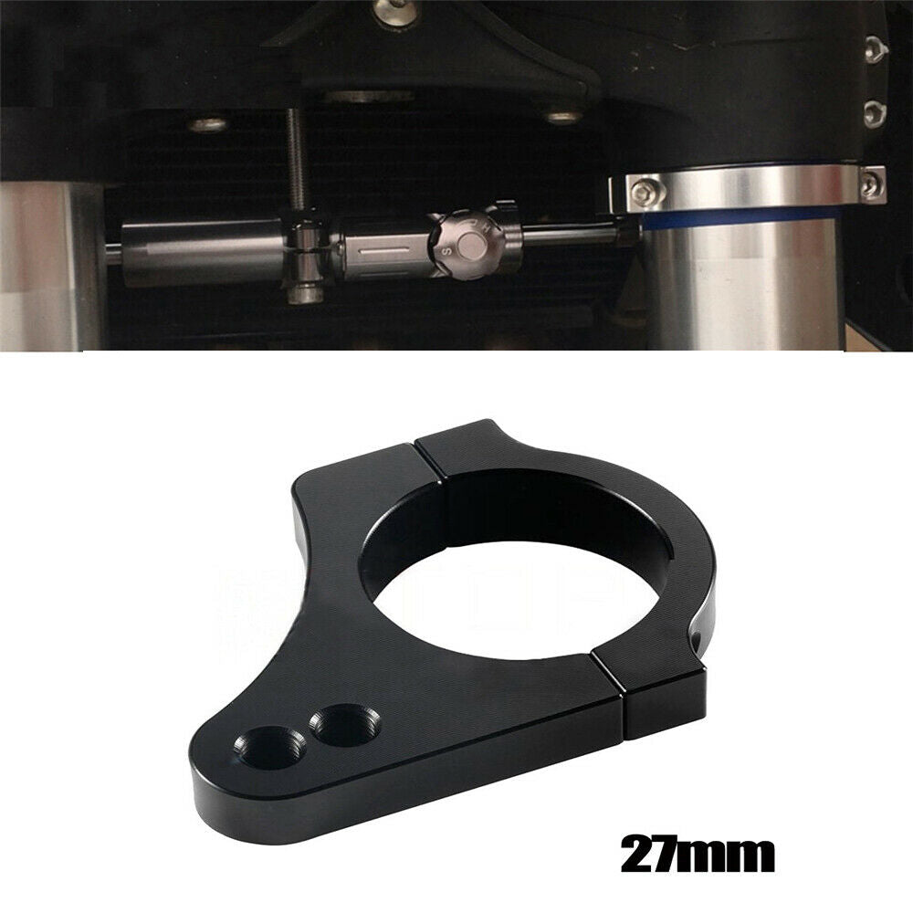 27mm Motorcycle Steering Damper Fork Frame Mounting Clamp Bracket Aluminum Alloy