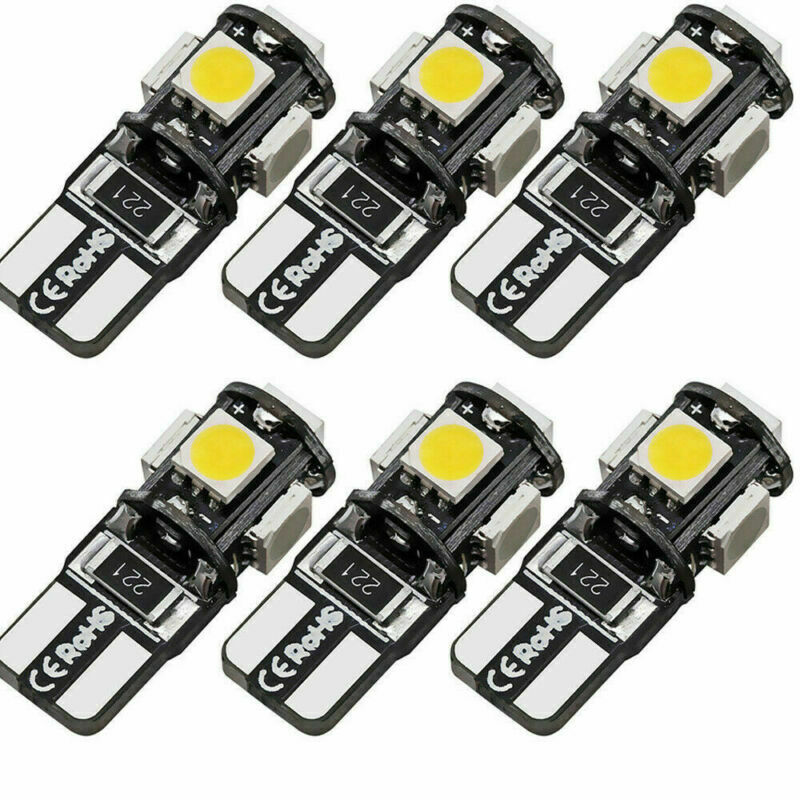 6x T10 LED Bulb Canbus Error Free White 6000K W5W 194 Car Wedge Dome Map Light !