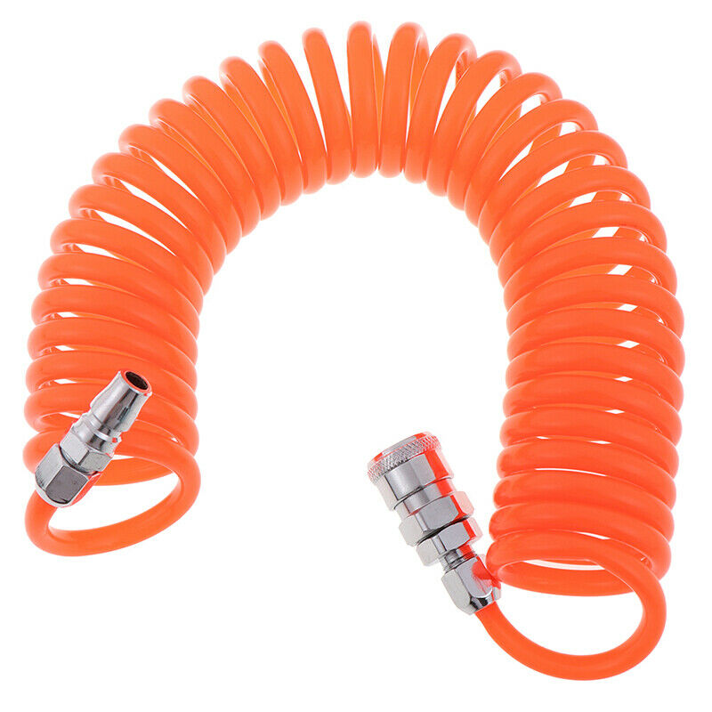 6M PU Recoil Spring End Hose Line Pipe Tube For Air Pneumatic Compressor D L SJ