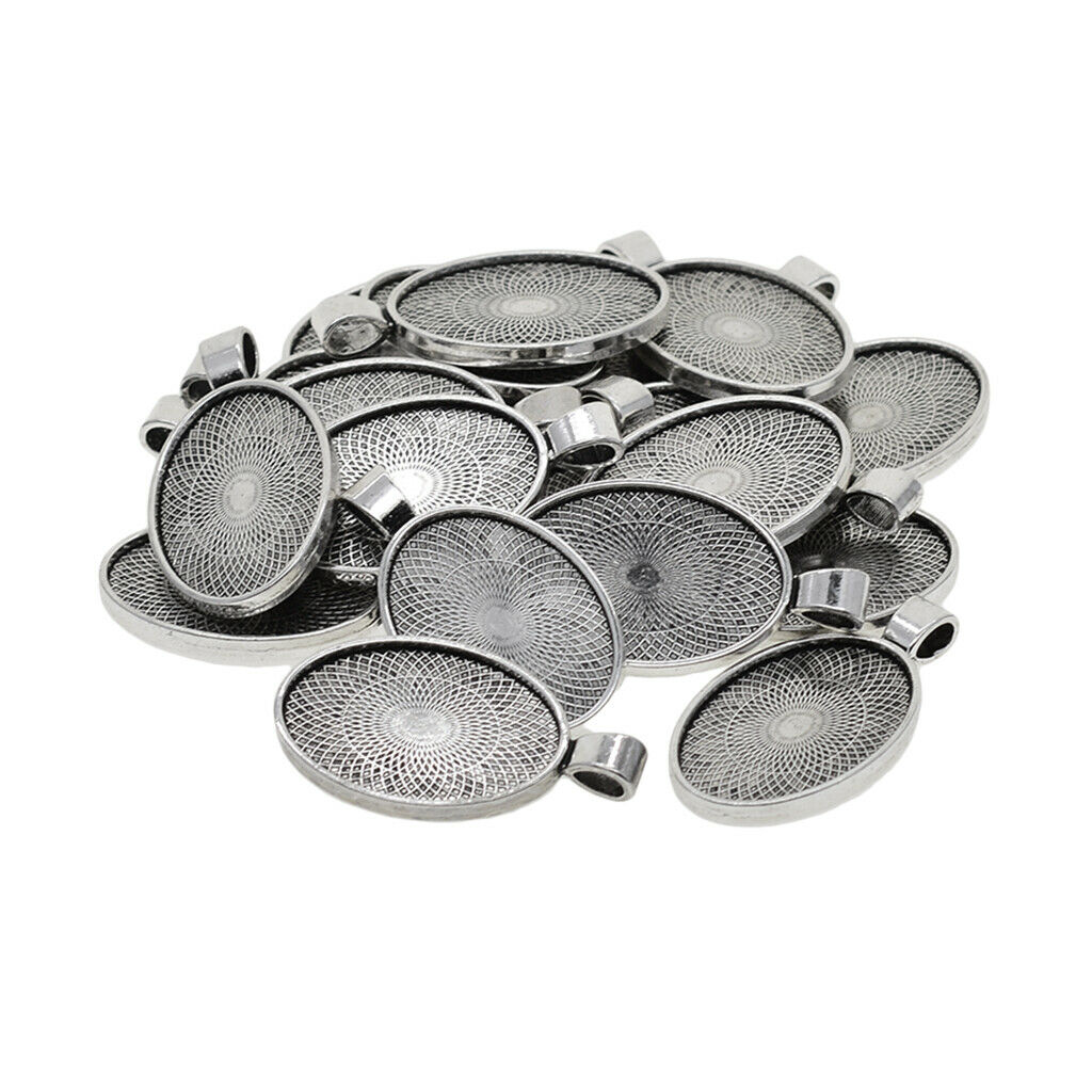 20x Do-it-yourself oval pendant setting 20x30mm cabochon setting bezel