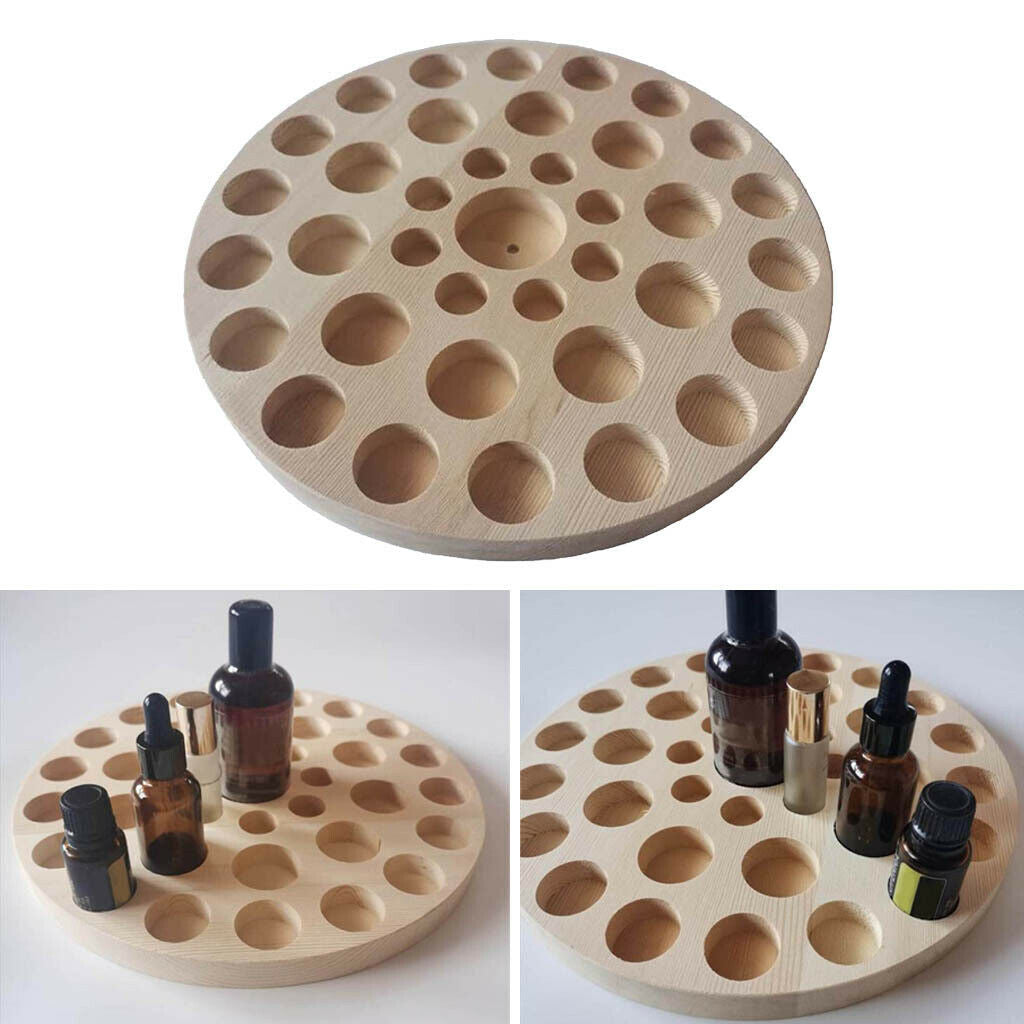 37Slots Wood Essential Oil Holder Stand Rack Display Shelf Wooden Storage Case