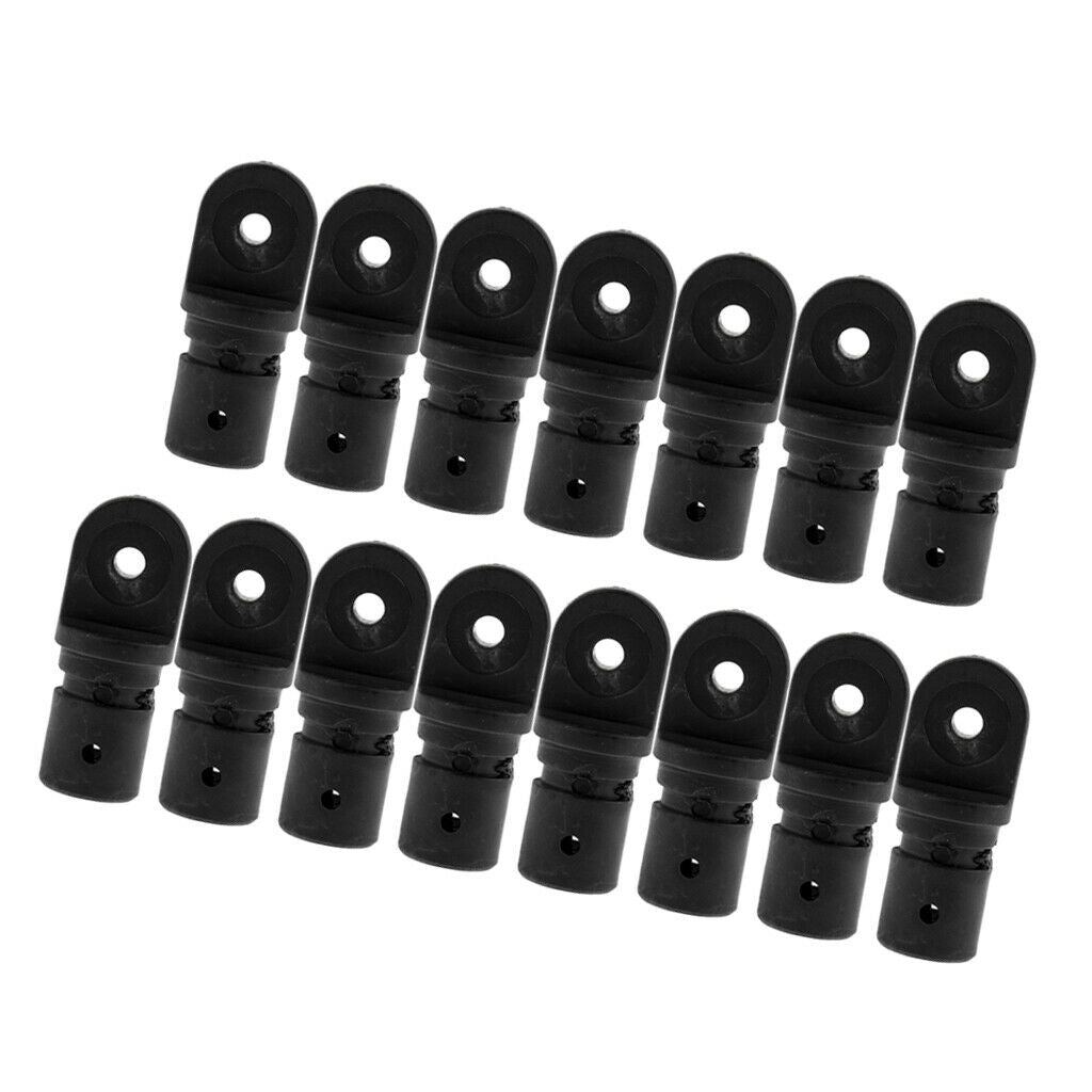 15 Pack Boat Bimini Fittings, 7/8inch Internal Eye End, Nylon, Black