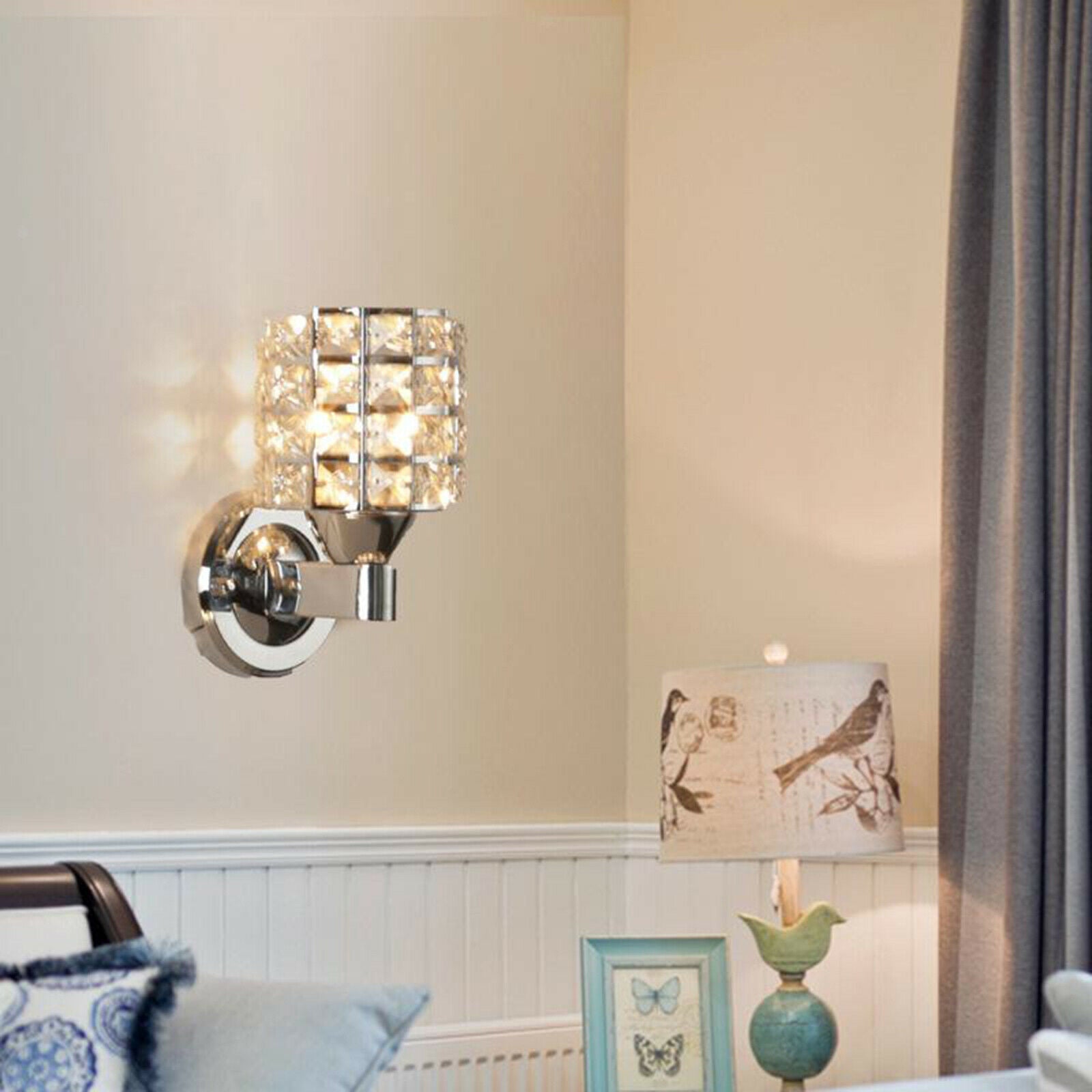 Wall Lamp Glass Lampshade Hallway Entryway Living Room Wall Sconces Lighting