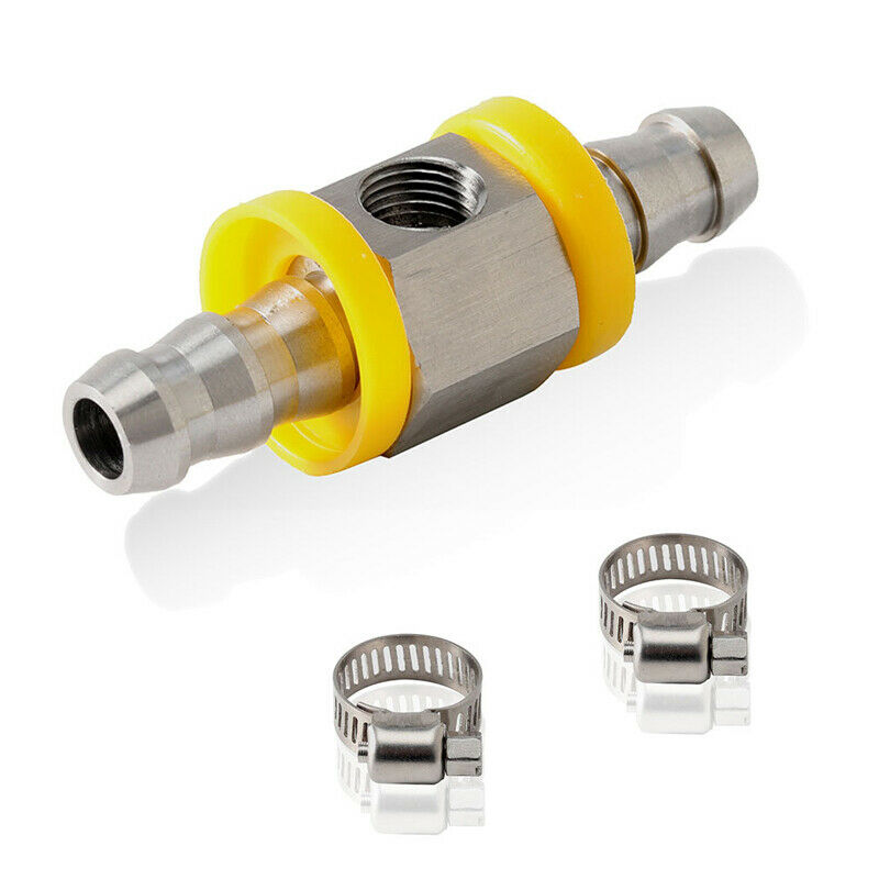 1/8-27NPT 3/8" Fuel Line Fuel Pipe Pressure Gauge Sensor Adapter Stainless Steel