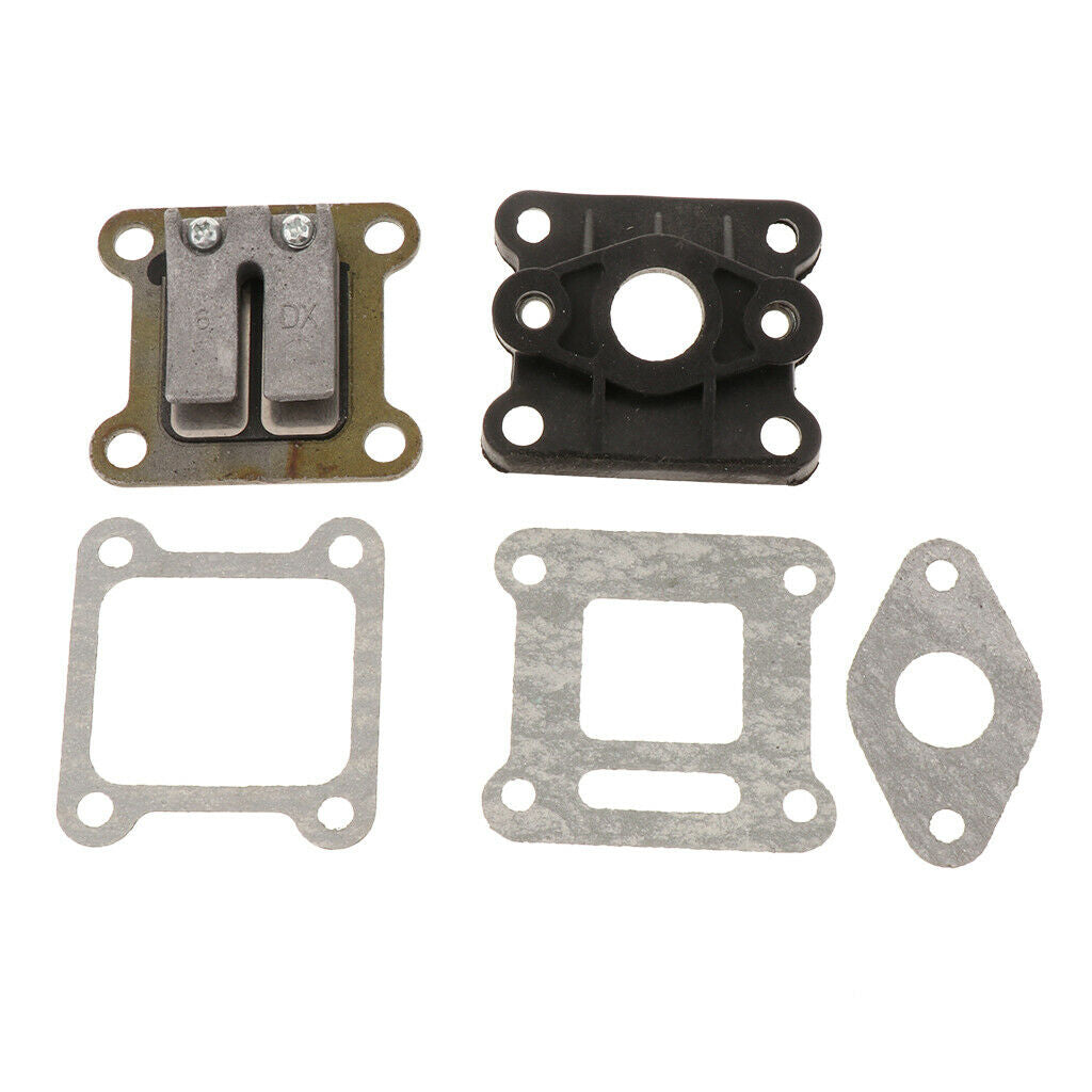 Reed Valve Inlet + Manifold Intake Pipe + Intake Pipe Gasket for 47cc 49cc