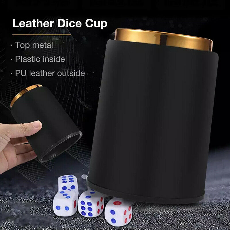 Leather Dice Cup Dicebox For Bar KTV PU Leather  Dice Cup Bar Game Suppli.l8