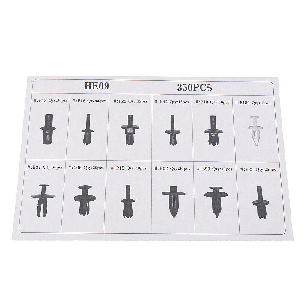 350 Pieces Assorted Car Carrier Plastic Rivets Attachment For Door Trim