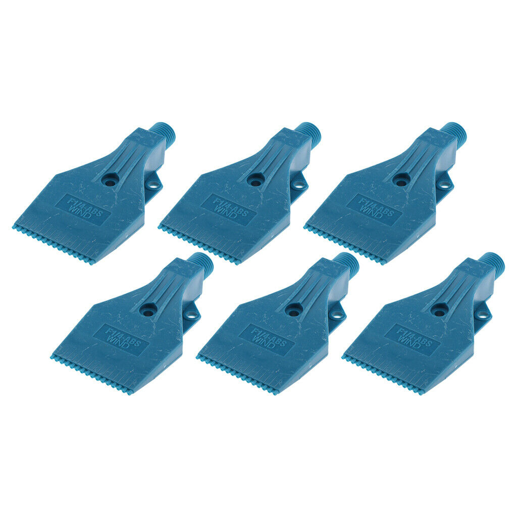 6 Pieces 3 Holes ABS Plastic Blowing Wind Jet Washer Spray Nozzles Blue 46mm