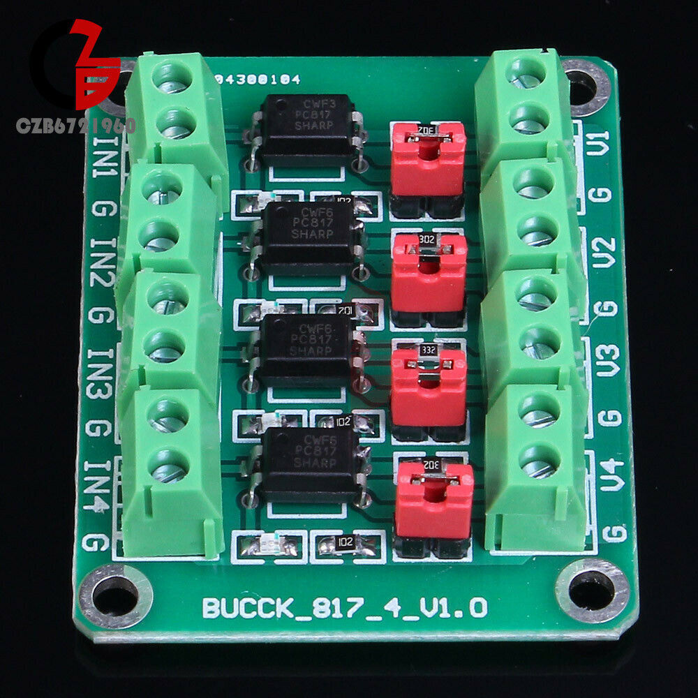 3.6-24V PC817 4 Channel Voltage Converter Optocoupler Isolation Driving Module