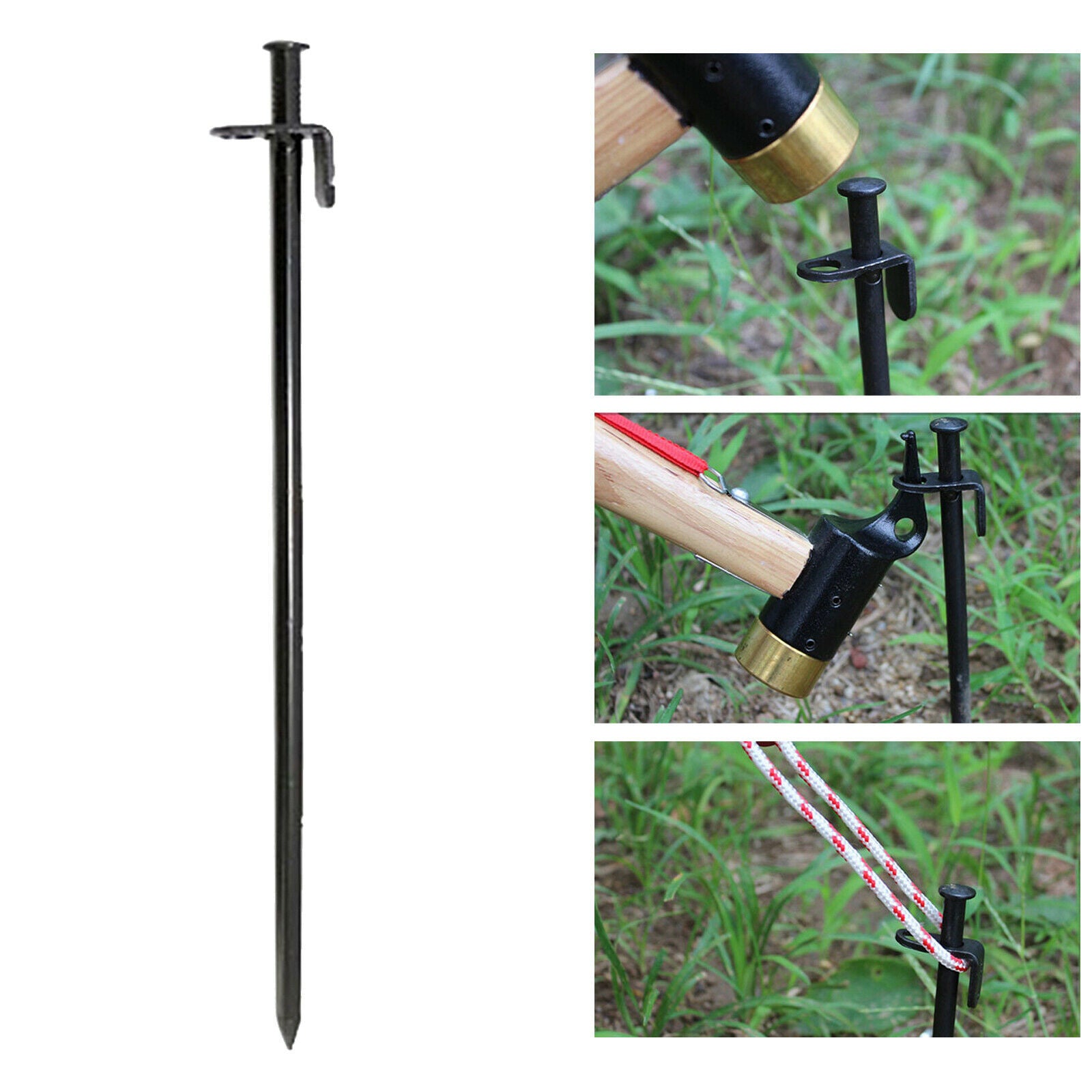 Heavy Duty Steel Metal Tent Stakes Canopy Camping Pegs Ground Nail 12inch