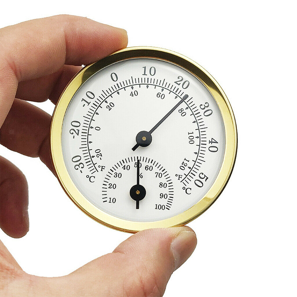 Mini 2 in 1 Alloy Thermometer Hygrometer Analog Humidity Meter Gauge Indoor