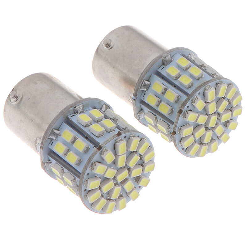 2x White Light 1156 50SMD 1206 LED Car Turn Signal Tail Stop Brake Backup LaADD