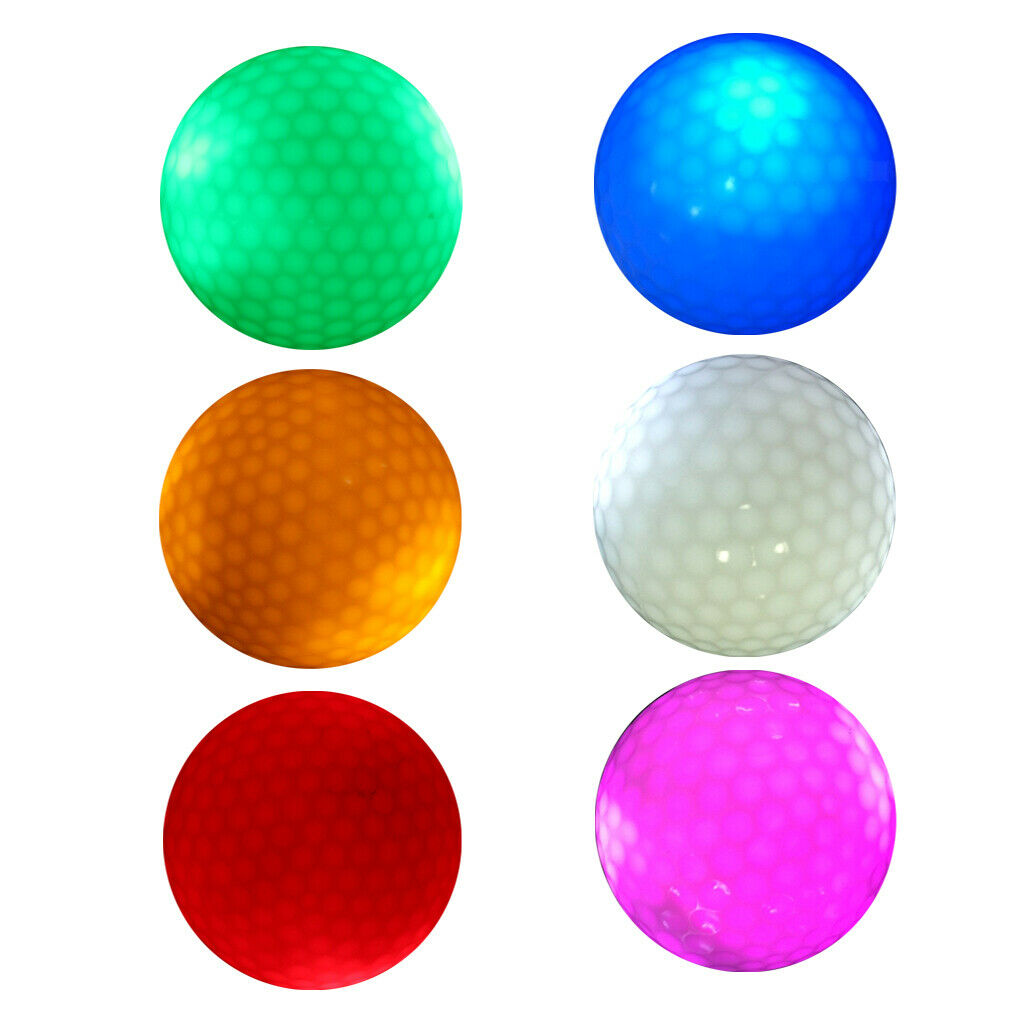 6Pcs Glow In Dark LED Lights Up Golf Ball Official Size Tournament Ball