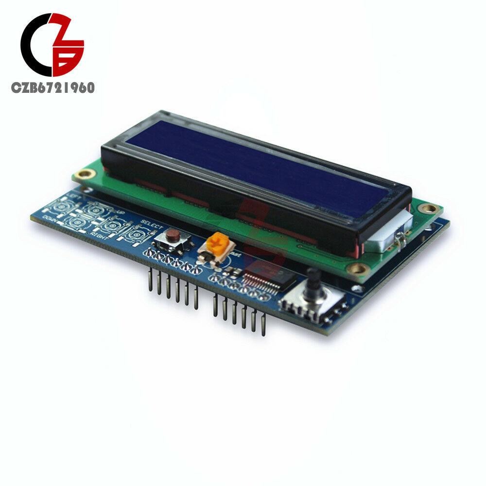 Adjust 1602 LCD Shield 5 keypad IIC I2C MCP23017 Backlight  for Arduino UNO R3