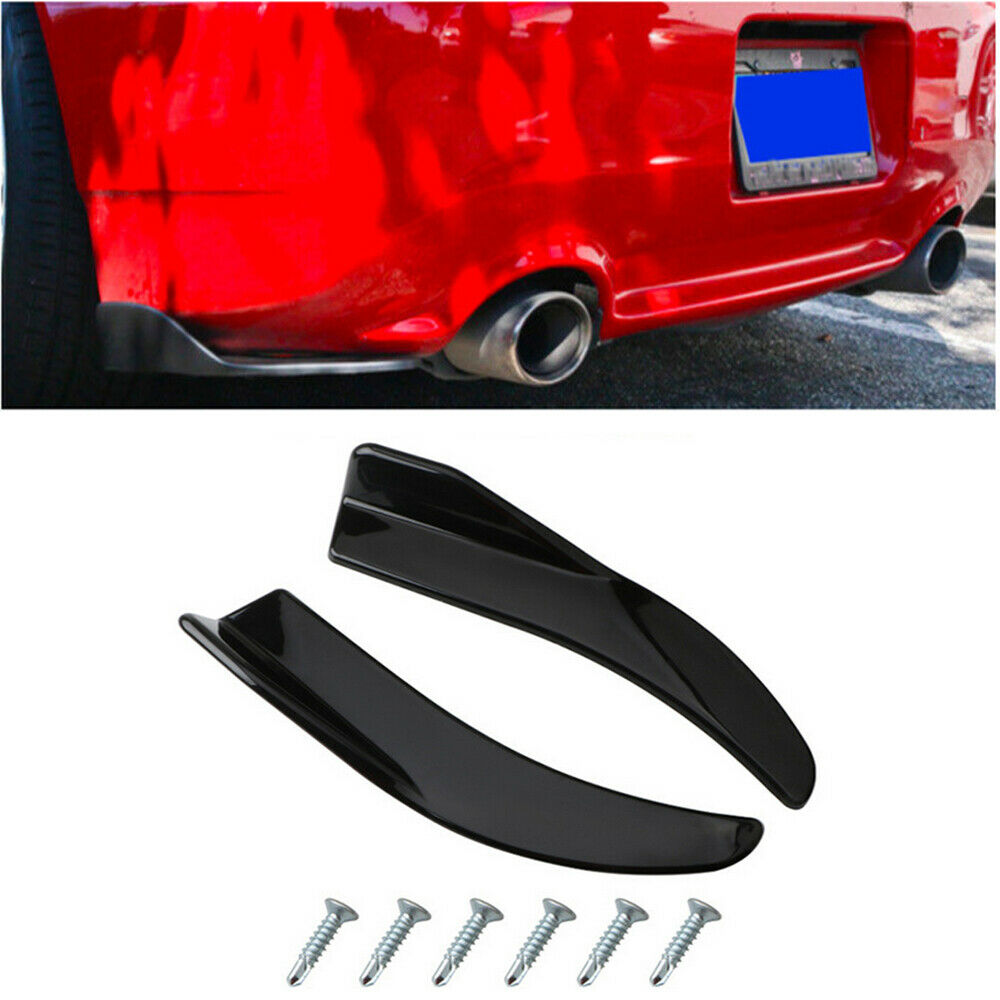 2x Glossy Black Car Rear Bumper Spoiler Lip Anti-crash Body Side Skirt Universal