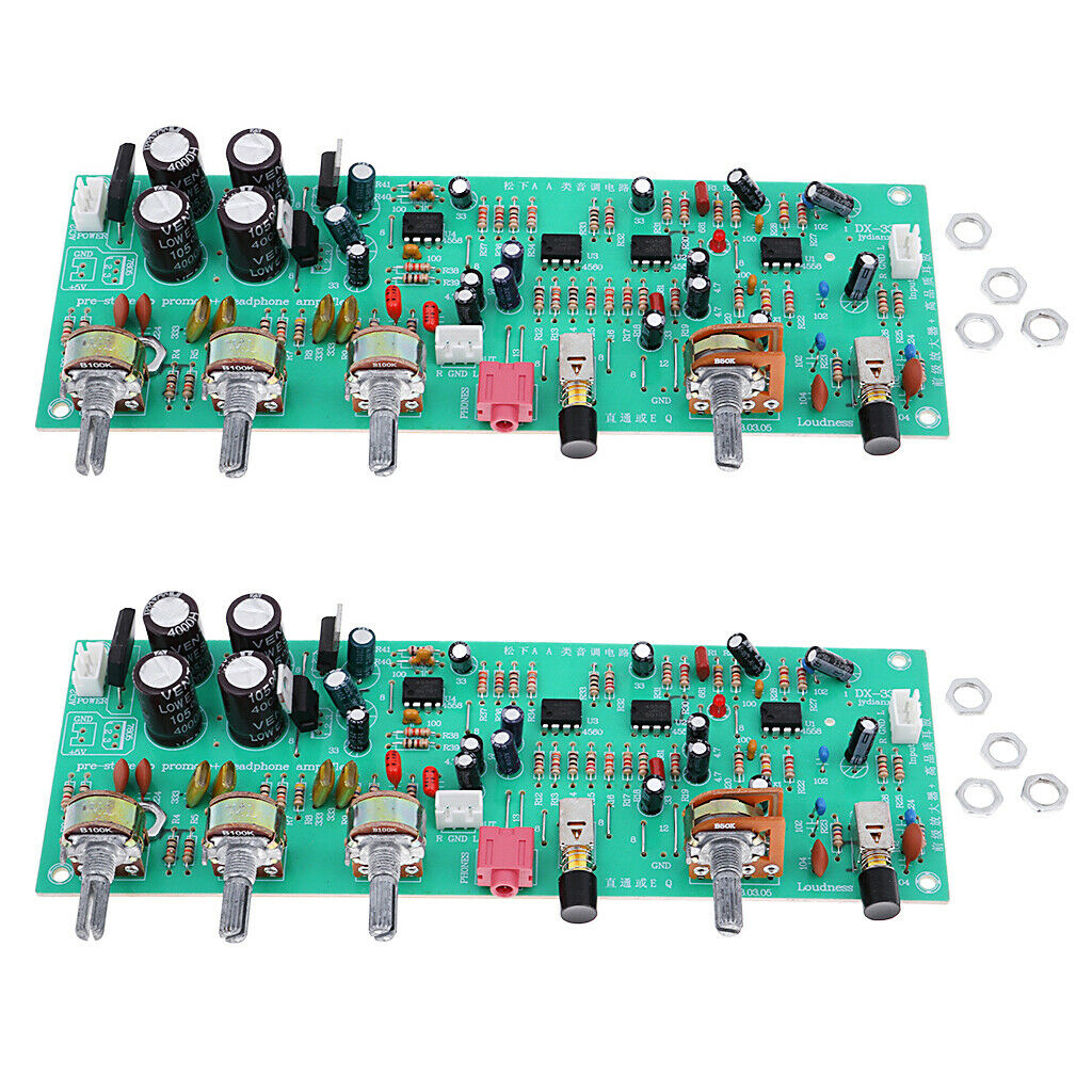 2x DX338A HIFI Preamplifier Tone Board Kit Preamplifier Volume Control AC 12V