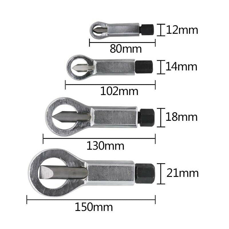 4x 9-27mm Nut Splitter Breaker Manual Pressure Nut Remover Extractor Tools Handy