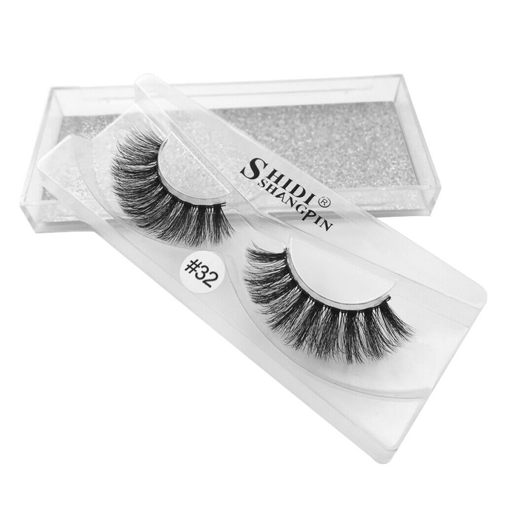1 Pair Makeup Curl Eyelash Eye Lash Beauty Natural Black Messy Long Lashes -