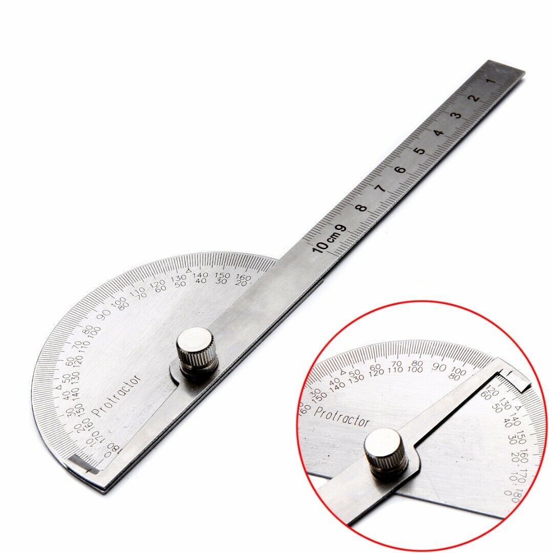 180 degree Protractor Angle Finder Arm Stainless Steel Measuring Ruler Tool