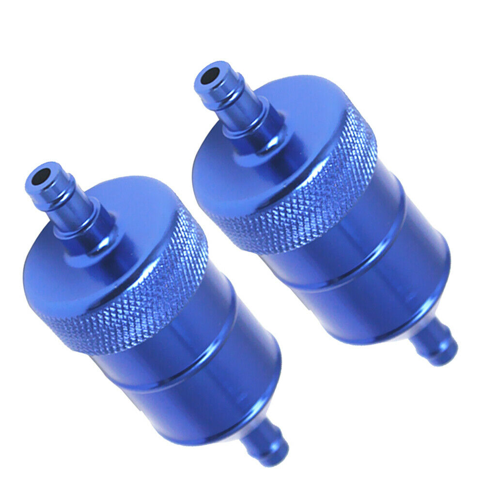 2x Motorcycle Pit Dirt Bike ATV Quad Inline Fuel Gas Filter 5/16 in 8mm Blue