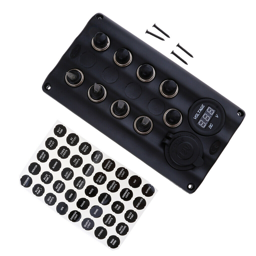 Boat 4 Gang Circuit Breaker Splashproof Switch Panel with Mounting Parts