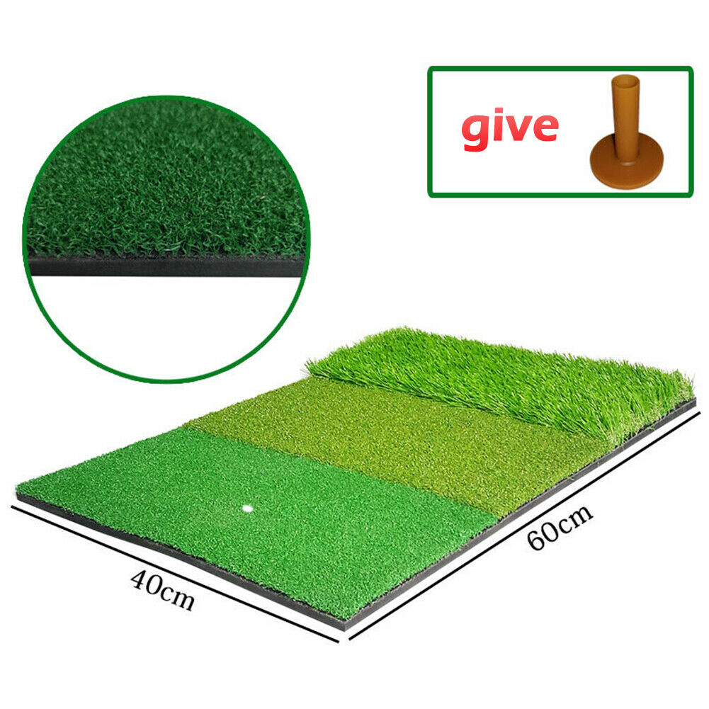 3 in 1 Golf Hitting Mats Training Lawn Outdoor Tri-Turf Grass Golf Putter Pads
