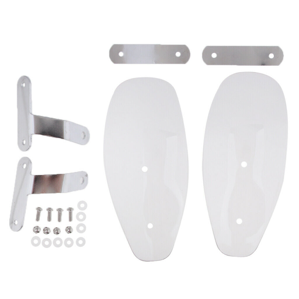 Motorcycle Bike Clear Handlebar Hand Guard Shield Wind Deflector Protector Set